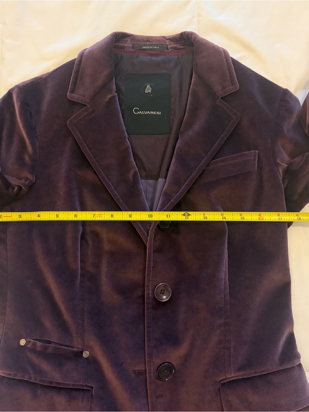 Calvaresi Women's Velvet Blazer Jacket in Plum - Picture 10 of 13